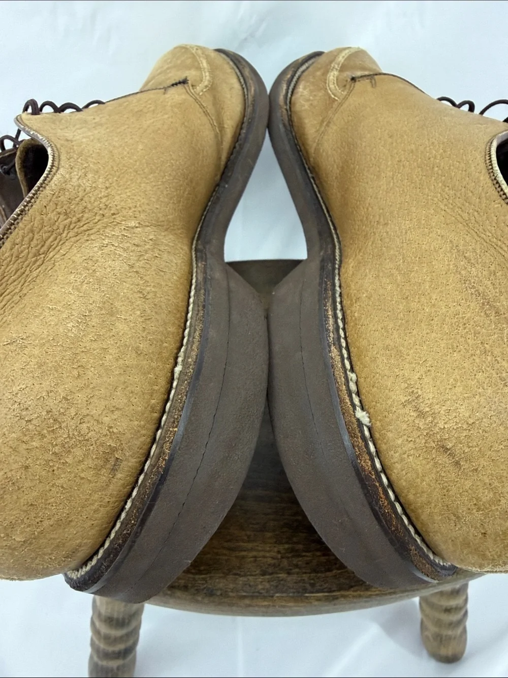 Allen Edmonds Mens Turf Skos Caramel Snuff Suede Lace-up Split-Toe Derby, sz 14